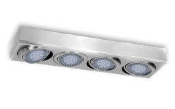 Plafon rectangular 4 luces para AR111 Led